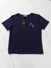 Áo thun thêu chim xinh xắn