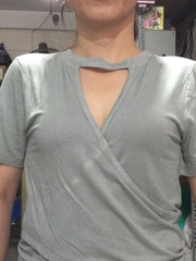 Áo thun lụa đắp tà chéo