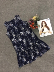 Đầm hoa hạ eo vải lanh