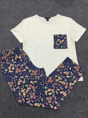 Bộ thun cotton 100% phối màu quần cùng màu túi áo,