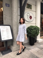 Đầm caro nhỏ hạ eo