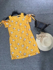 Đầm hoa rớt vai