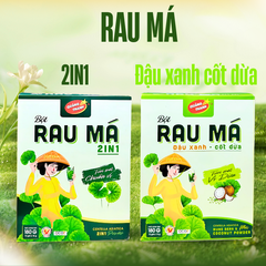 Combo - Rau Má 2IN1 & Rau Má Đậu Xanh Cốt Dừa - Hộp 12 gói