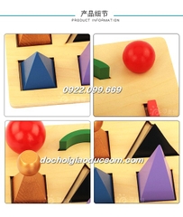 Giáo cụ montessori - Khay đựng các khối hình biểu tượng của ngữ pháp (Ngôn ngữ ký hiệu) cho bé vui chơi học tập, an toàn