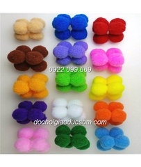 Gói pompom màu tím cỡ 2cm- to bền, đẹp