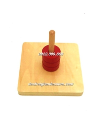 Khoanh tròn đỏ và trục thẳng đứng - Giáo cụ Montessori 0-3 tuổi