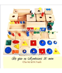 Bộ 20 món giáo cụ Montessori 0-3 tuổi hàng đẹp, giá rẻ, chất lượng