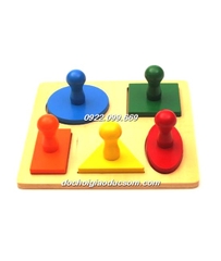 Bộ 5 hình cơ bản - loại dày - Giáo cụ Montessori 0 - 3 tuổi