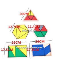 Bộ 5 hộp cấu tạo tam giác - Constructive Triangles 5 Boxes - Giáo cụ Giác quan Montessori