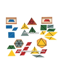 Bộ 5 hộp cấu tạo tam giác - Constructive Triangles 5 Boxes - Giáo cụ Giác quan Montessori