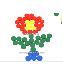 Bộ dot gỗ nhiều màu - Giáo cụ Montessori