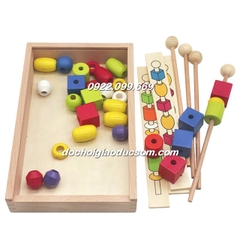 Xâu hạt luồn cọc Montessori - Giáo cụ Montessori bền, đẹp, rẻ