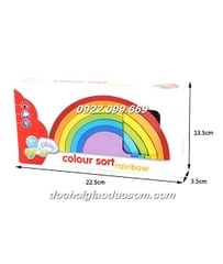 Bộ xếp hình cầu vồng gỗ Sort color Rainbow