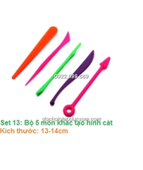 Đồ chơi cát - Set 13: Bộ 5 món khắc tạo hình cát