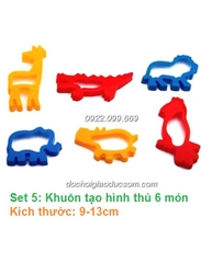 Đồ chơi cát - Set 5: Khuôn tạo hình thú 6 món