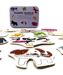 Ghép Hình 2 Mảnh-Hộp Sắt Shapes Puzzle - Hàng đẹp, giá rẻ, chất lượng