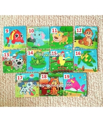 Ghép hình puzzle 9 miếng (9 mảnh) gỗ