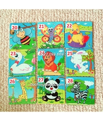 Ghép hình puzzle 9 miếng (9 mảnh) gỗ