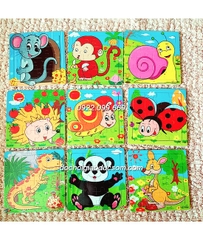 Ghép hình puzzle 16 miếng (16 mảnh) gỗ