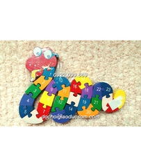 Ghép hình puzzle gỗ con vật theo thứ tự bảng chữ cái - số lượng