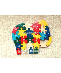 Ghép hình puzzle gỗ con vật theo thứ tự bảng chữ cái - số lượng