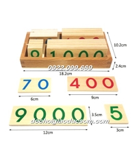 Bộ Thẻ Số gỗ Từ 1 Đến 9000  loại nhỏ - Giáo Cụ Montessori