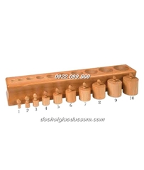 Bộ hình trụ có núm loại to KNOBBED CYLINDERS - Giáo cụ Montessori