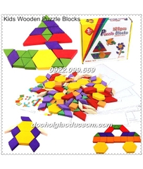 PATTERN BLOCK - Gỗ - 125 chi tiết, kèm thẻ chơi