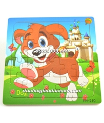 Ghép hình puzzle 16 miếng (16 mảnh) gỗ