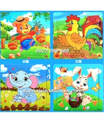 Ghép hình puzzle 16 miếng (16 mảnh) gỗ