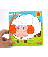 Ghép hình puzzle 16 miếng (16 mảnh) gỗ