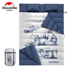 TÚI NGỦ ĐÔI KÈM GỐI NATUREHIKE NH19S016-D HOẠ TIẾT 3 CON GẤU