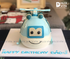 [3165] (200) Bánh Sinh Nhật Trực Thăng Super Wings 3D Cho Bé Trai