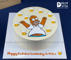 [3095] (90) Bánh kem vẽ Homer Simpson theo yêu cầu