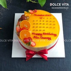 002 Bánh mousse chanh dây vẽ lịch - ghi dấu ấn ngày sinh đặc biệt