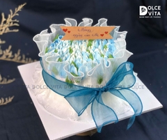 [2011] (SM80-120-180) Bánh kem bó hoa tulip màu xanh - món quà vừa đẹp vừa ngon