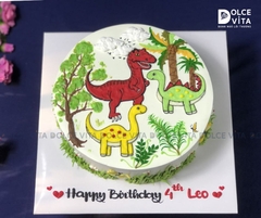 [1422] (L150) Bánh Kem Vẽ Khủng Long Cho Sinh Nhật Bé