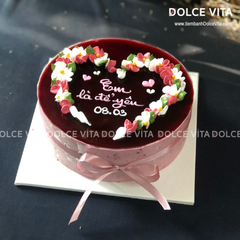 013 - Mulberry Yogurt (Mousse dâu tằm sữa chua) vẽ hình trái tim