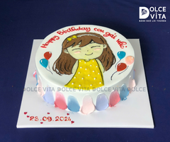 [604] (80) Bánh vẽ cô bé đáng yêu nhí nhảnh