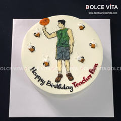 [1646] (80) Bánh kem vẽ cầu thủ bóng rổ (Cake with a Drawing of a Basketball Player)