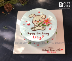 406 (60) Vẽ chú thỏ cầm hoa ly