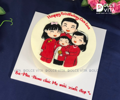 [2033] (130) Bánh Kem Vẽ Gia Đình ngày Tết – Lưu Giữ Yêu Thương Trên Từng Nét Kem