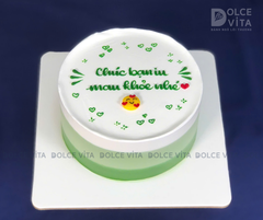 [1885]] Bánh kem mini (bento) trang trí đơn giản tone xanh lá