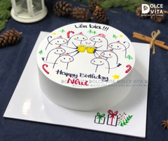 TX003 (60) Bánh vẽ tiệc Giáng sinh hài hước