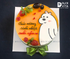 441 - Bánh mousse chanh dây vẽ hình gấu