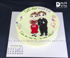 [2117] (100) Bánh vẽ hình Gia đình - người thân cho sinh nhật, dịp vui