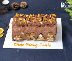 M040 Bánh khúc cây (Yule log cake for Christmas) cho mùa Giáng sinh 2025
