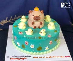 [533] Bánh kem tạo hình Capybara và những chú vịt (130)