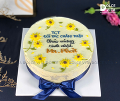 [1522] (20-30-50-60) Bánh mousse bắp ngọt trang trí hoa hướng dương - Biết ơn và Chúc mừng