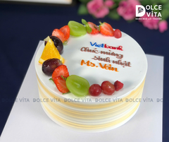 [2044] Berry Cake - Bánh kem mứt dâu tằm trang trí hoa trang nhã